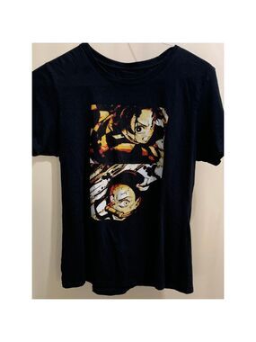 Slayer Demon Anime Loves Short Sleeve Graphic T-Shirt Black Size Medium